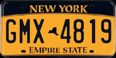 NY license plate GMX4819