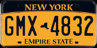 NY license plate GMX4832