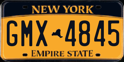 NY license plate GMX4845
