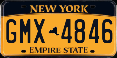 NY license plate GMX4846