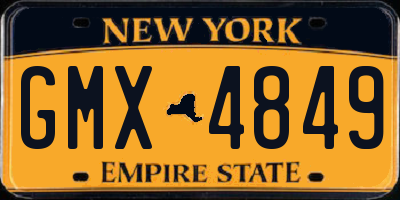 NY license plate GMX4849