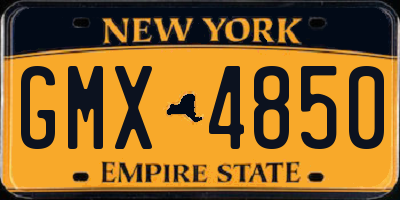 NY license plate GMX4850