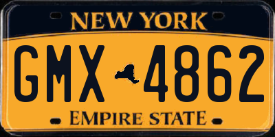 NY license plate GMX4862