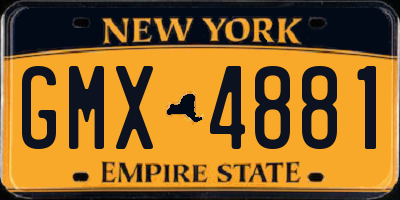 NY license plate GMX4881