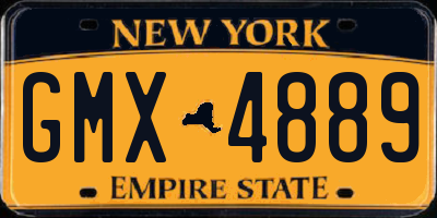 NY license plate GMX4889
