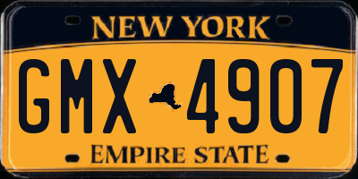 NY license plate GMX4907