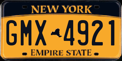 NY license plate GMX4921