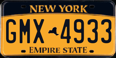 NY license plate GMX4933