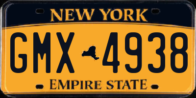 NY license plate GMX4938