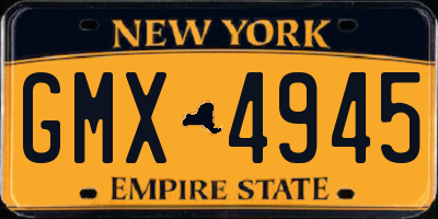 NY license plate GMX4945