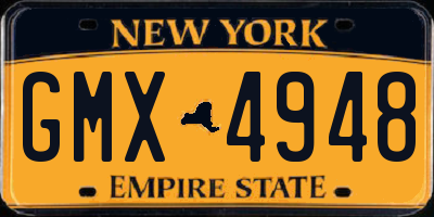 NY license plate GMX4948