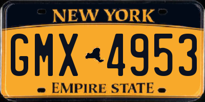 NY license plate GMX4953