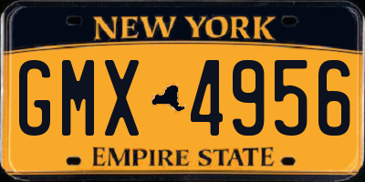 NY license plate GMX4956