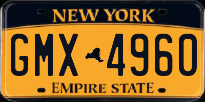 NY license plate GMX4960