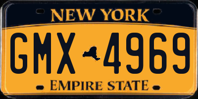NY license plate GMX4969