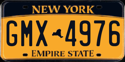 NY license plate GMX4976
