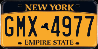 NY license plate GMX4977