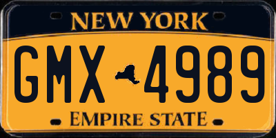 NY license plate GMX4989