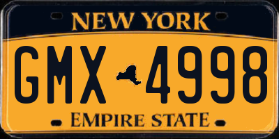 NY license plate GMX4998