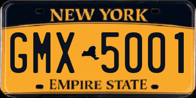 NY license plate GMX5001