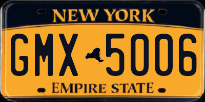 NY license plate GMX5006