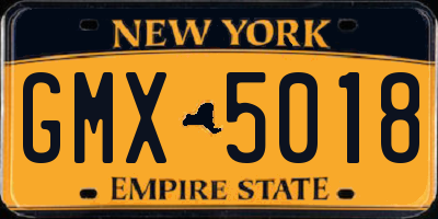 NY license plate GMX5018