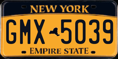 NY license plate GMX5039