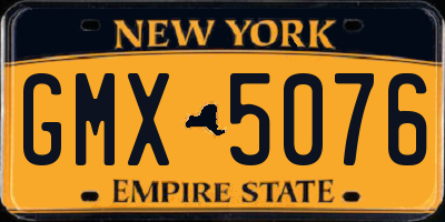 NY license plate GMX5076