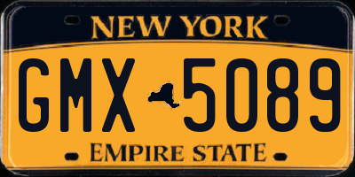 NY license plate GMX5089