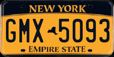 NY license plate GMX5093