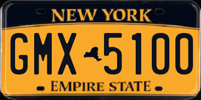 NY license plate GMX5100
