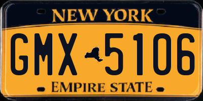 NY license plate GMX5106