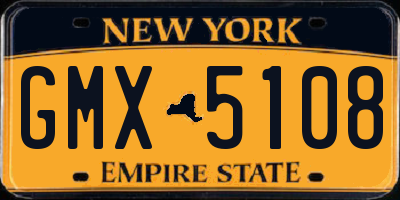 NY license plate GMX5108