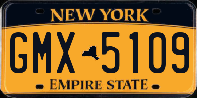 NY license plate GMX5109