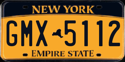 NY license plate GMX5112