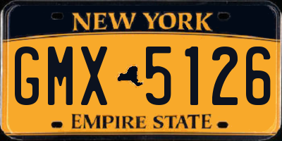NY license plate GMX5126
