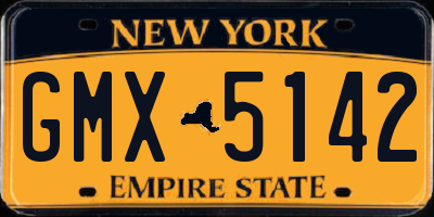 NY license plate GMX5142