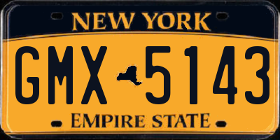 NY license plate GMX5143