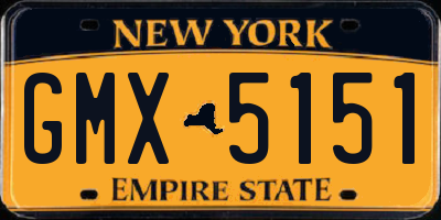 NY license plate GMX5151