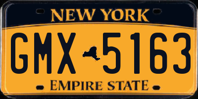 NY license plate GMX5163