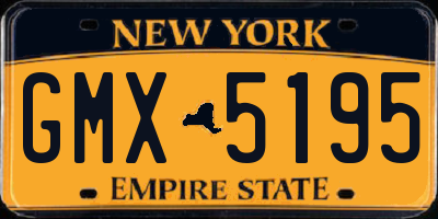 NY license plate GMX5195