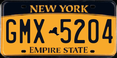 NY license plate GMX5204