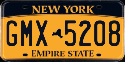 NY license plate GMX5208