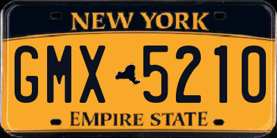 NY license plate GMX5210