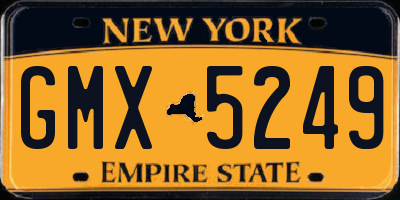 NY license plate GMX5249
