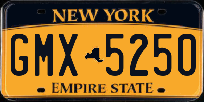 NY license plate GMX5250