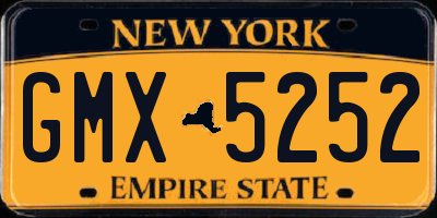 NY license plate GMX5252