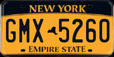 NY license plate GMX5260