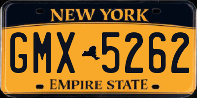 NY license plate GMX5262