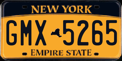 NY license plate GMX5265